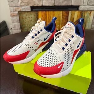 Nike White Red Blue Air Max 270 Running Shoes